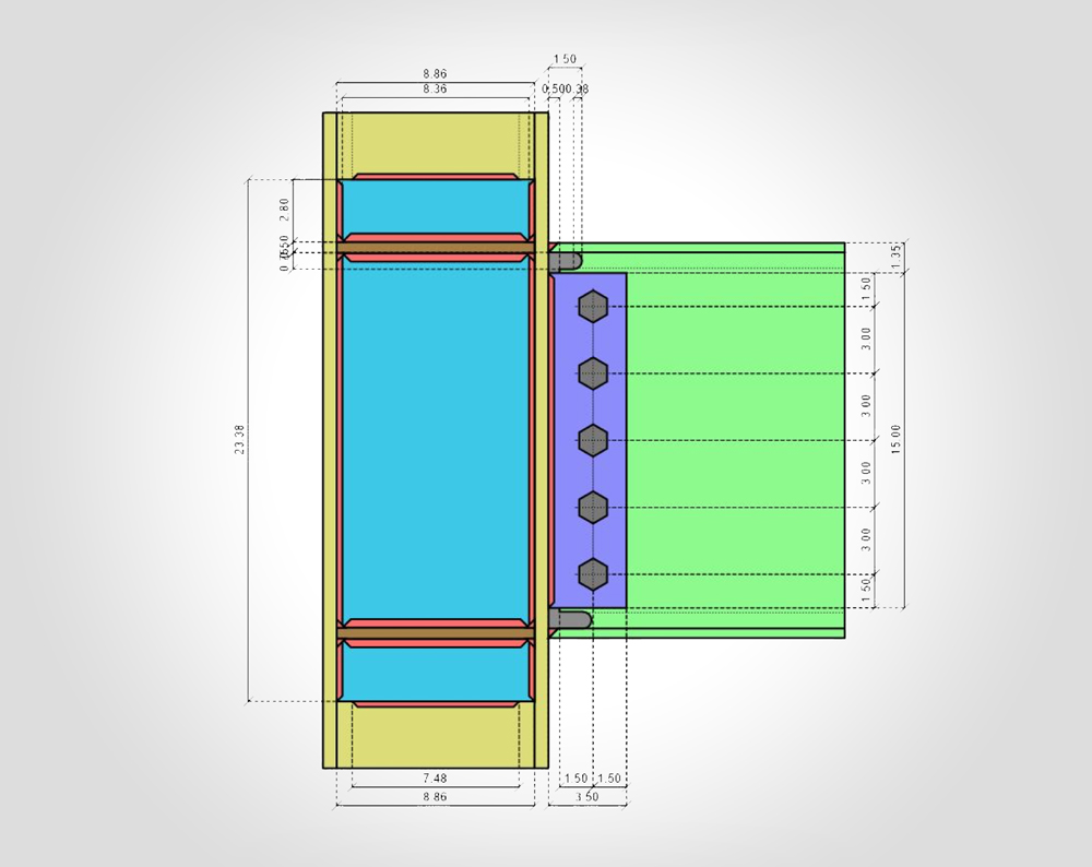 Steel connection design drawing detail
