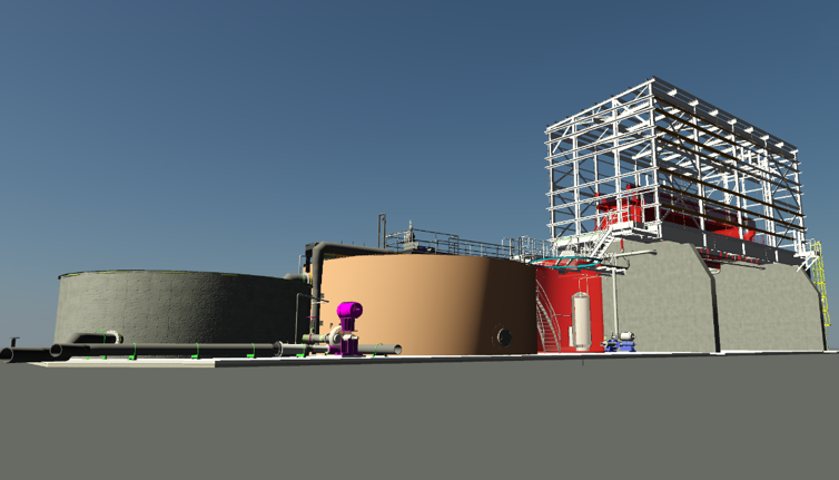 Filter press plant building information model