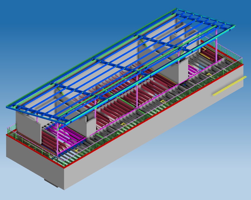 Institutional stadium steel detailing — 3D model