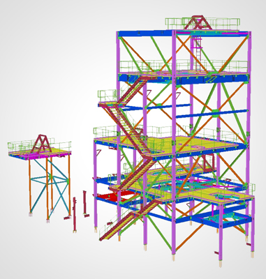 Sand classification and wash facility structural 3D model